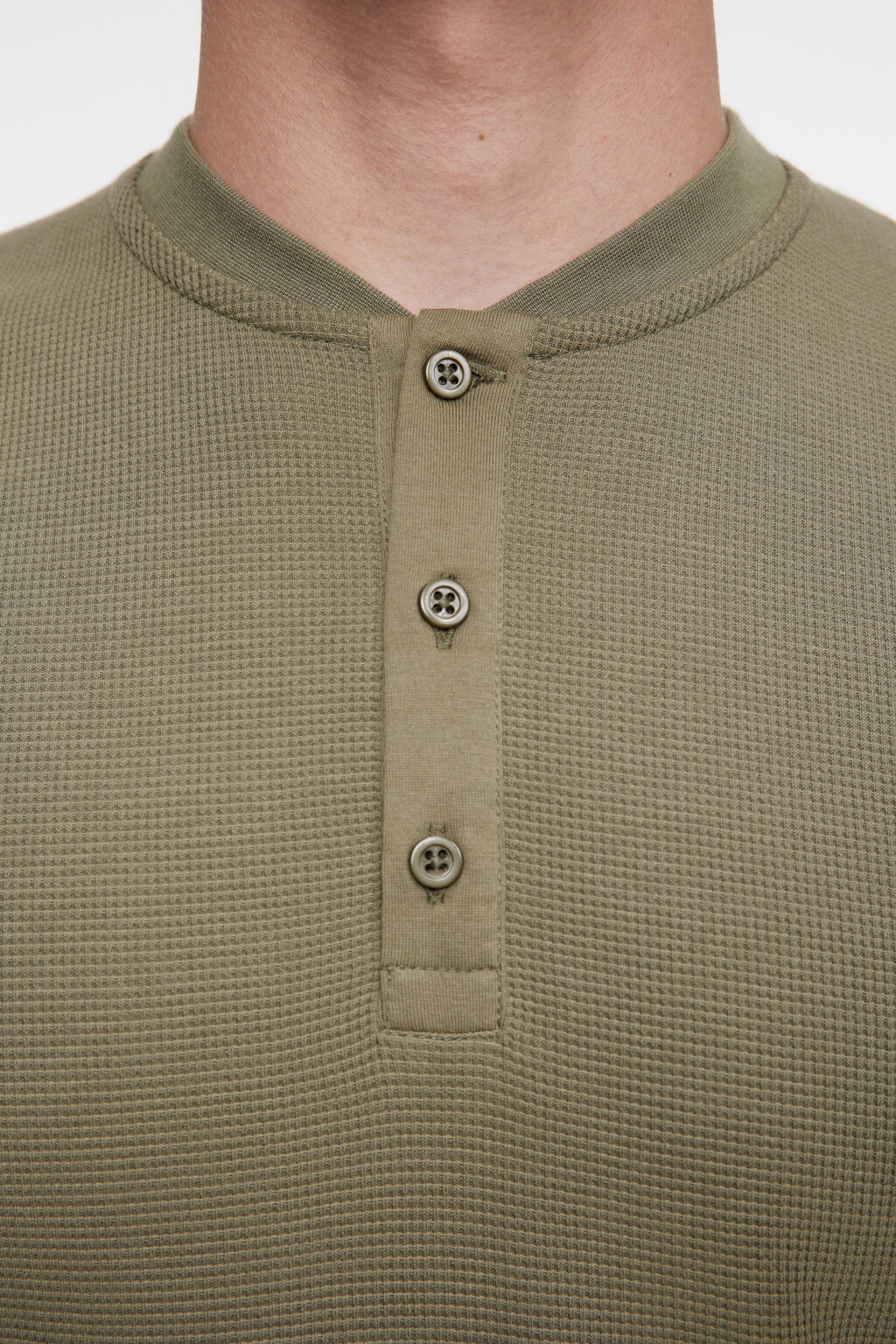 Лонгслив oversize хлопковый с застежкой на груди - цвет зеленый - 6