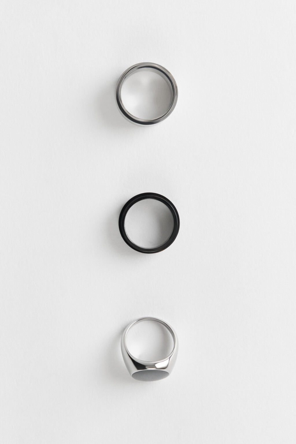 Набор колец из металла и эпоксидной смолы - цвет мультиколор - 1