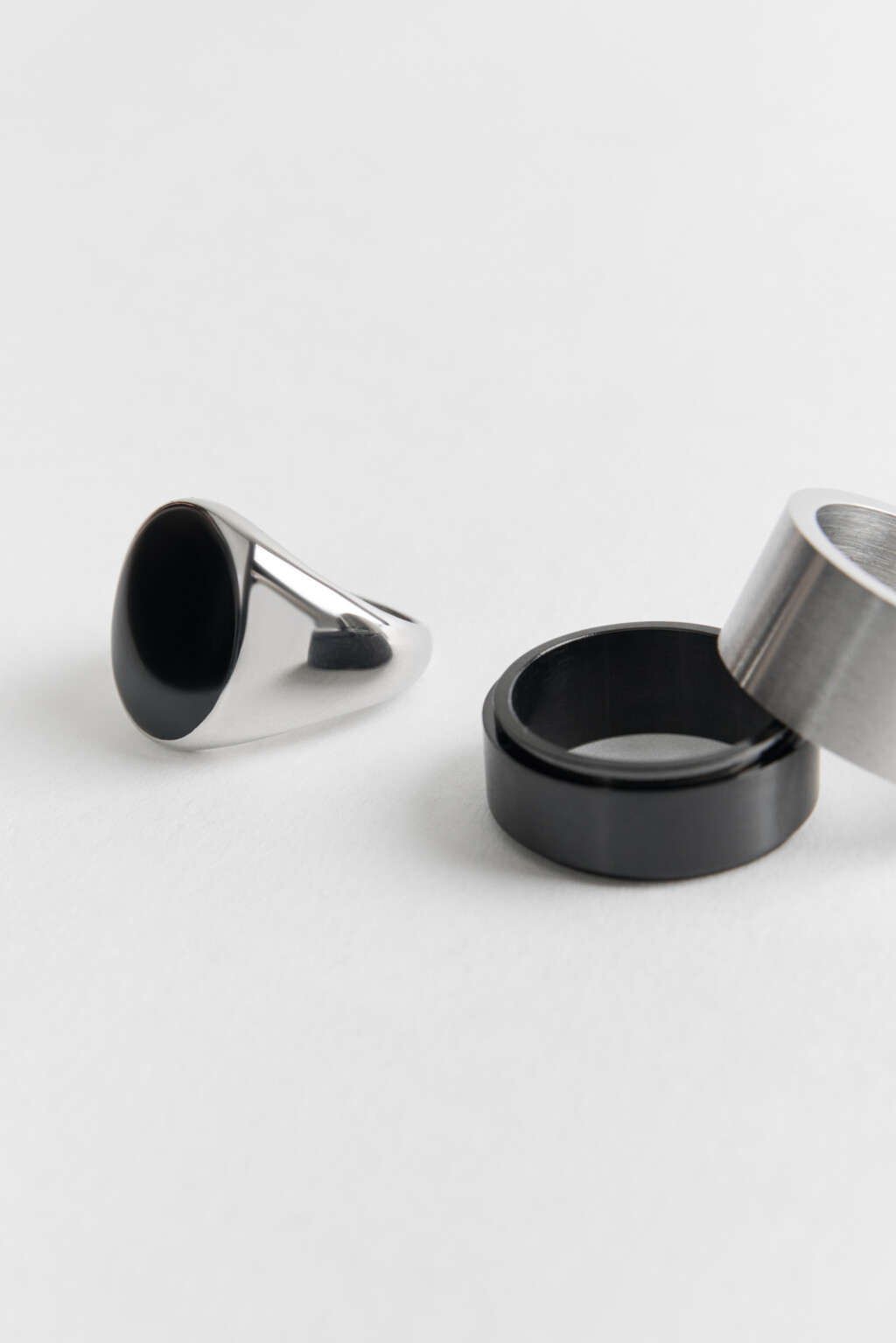 Набор колец из металла и эпоксидной смолы - цвет мультиколор - 2