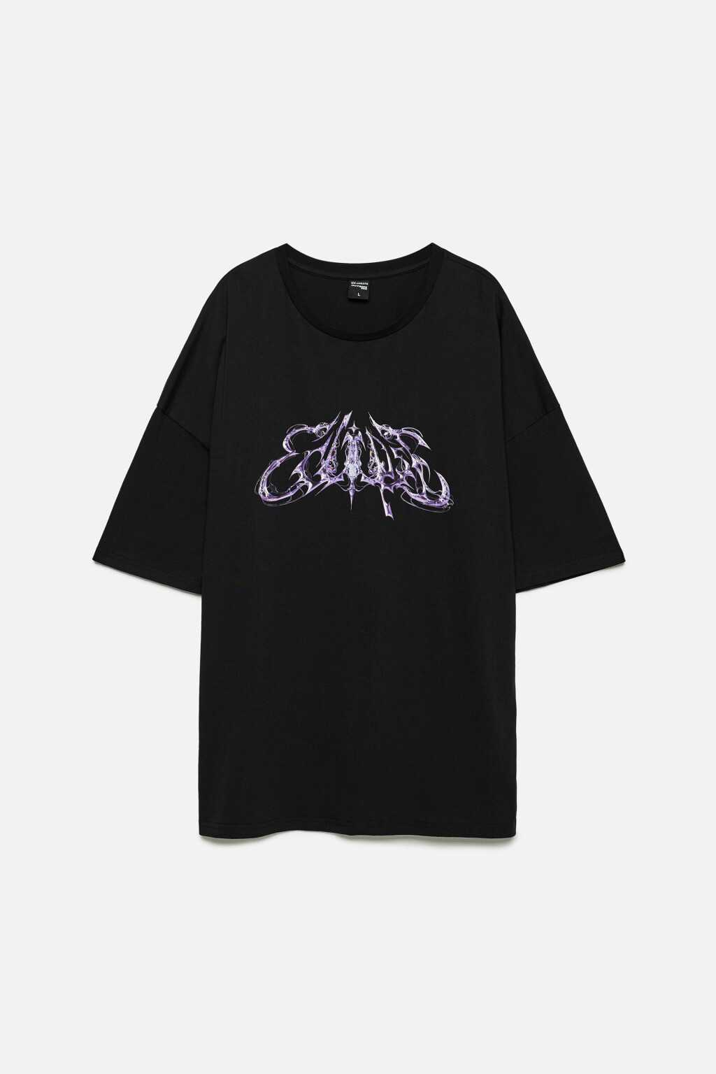 Футболка oversize с принтом в стиле метаверс - цвет черный - 9