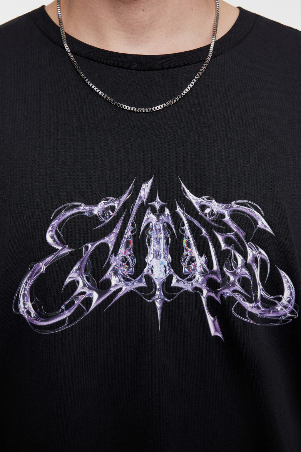 Футболка oversize с принтом в стиле метаверс - цвет черный - 7