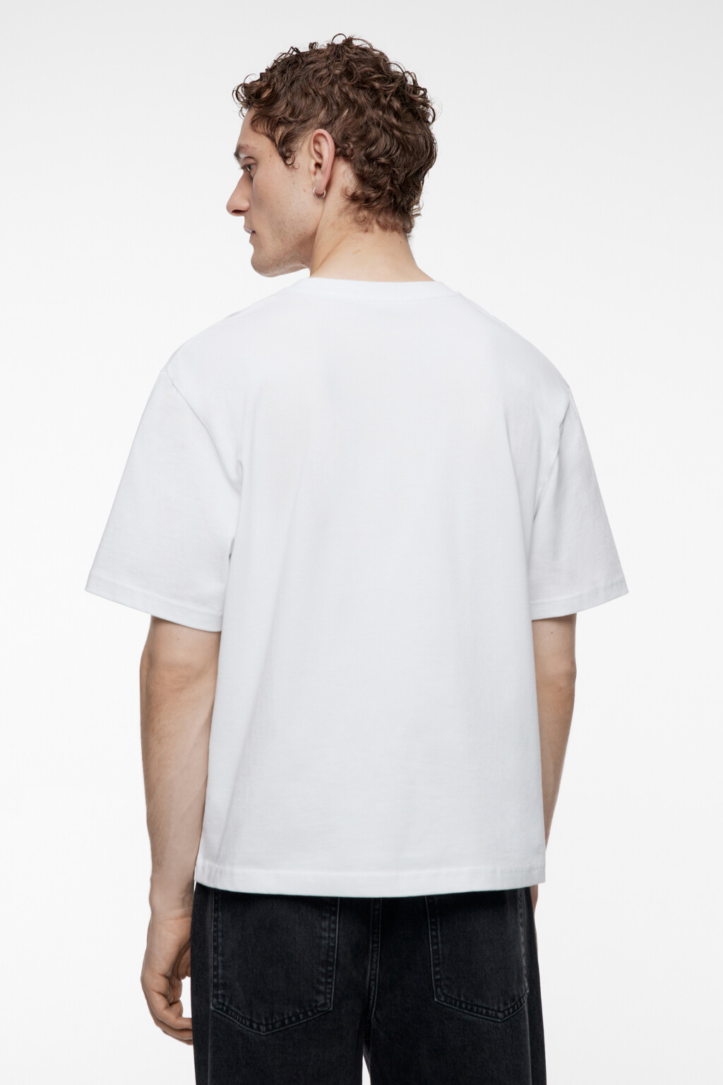 Футболка прямая хлопковая в базовых цветах - цвет белый - 3