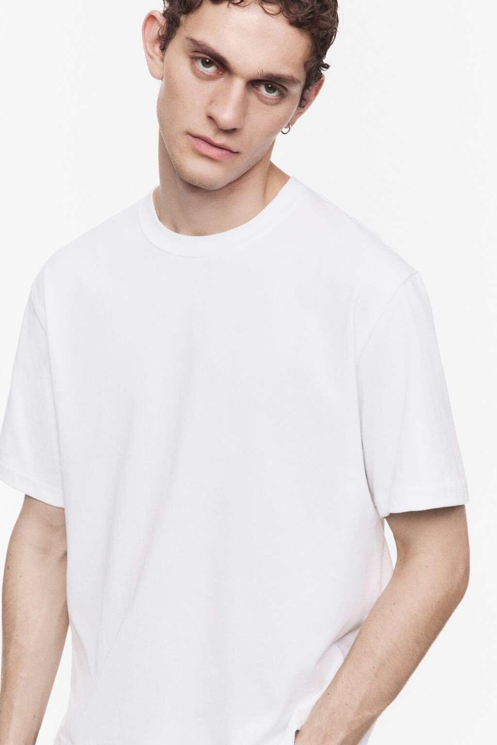 Футболка прямая хлопковая в базовых цветах - цвет белый - 5