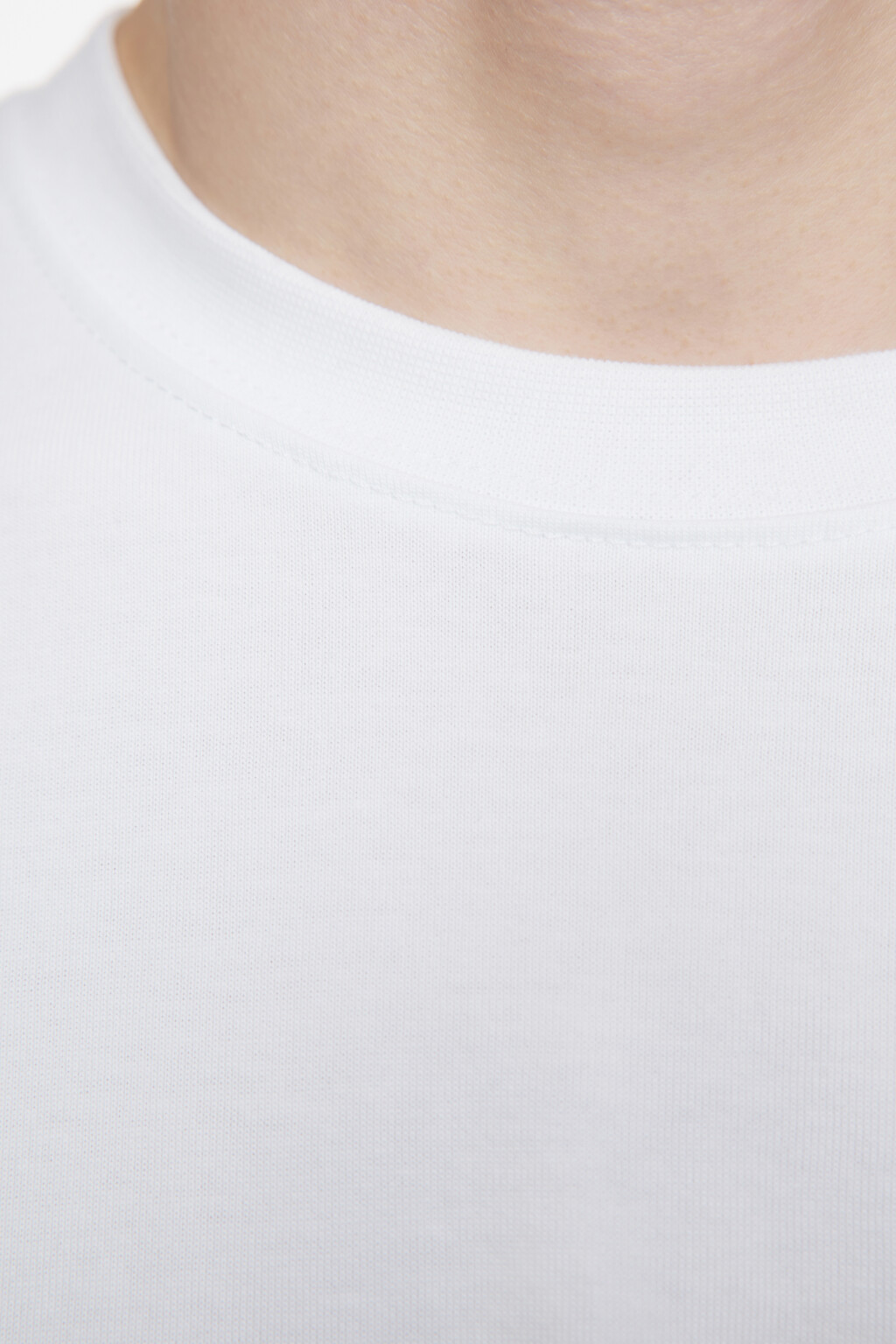 Футболка прямая хлопковая в базовых цветах - цвет белый - 6