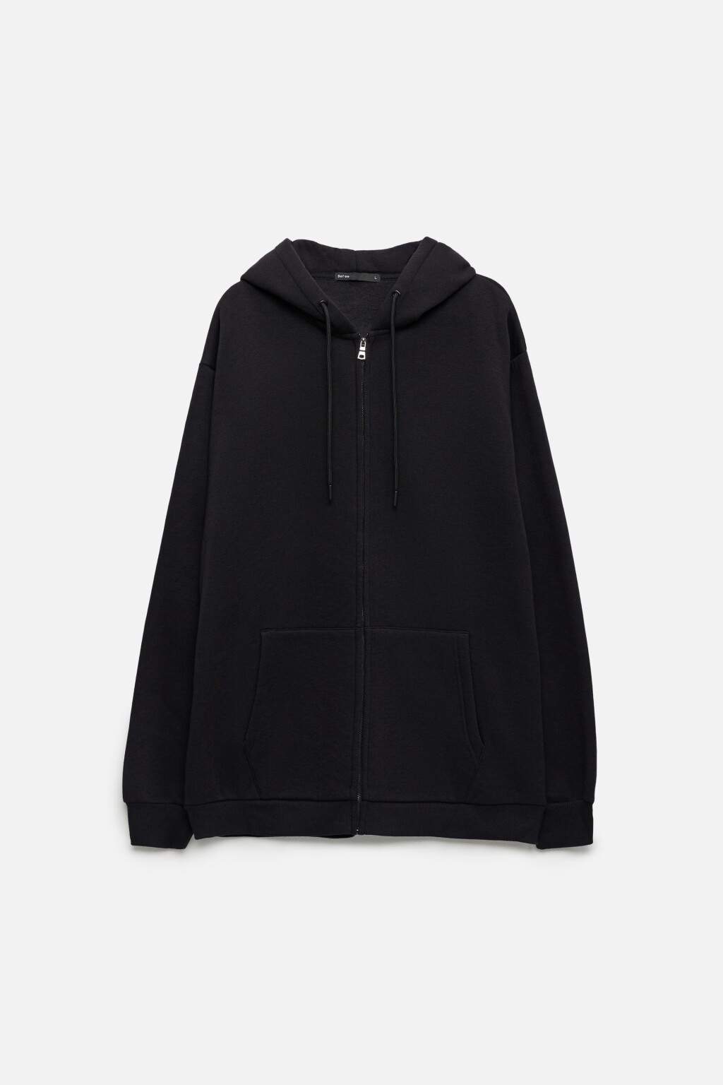 Худи oversize на молнии с капюшоном и начесом - цвет черный - 7