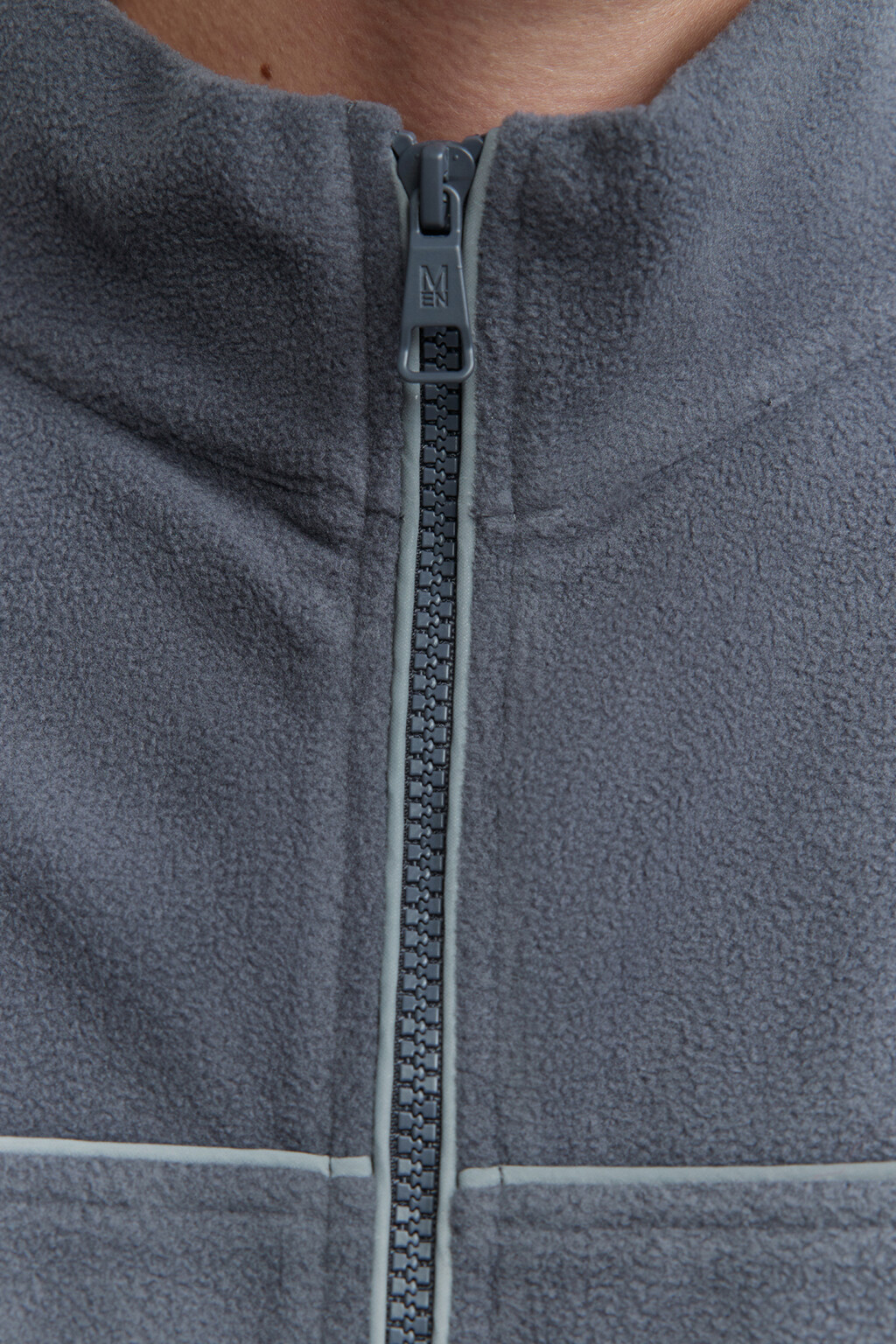 Худи oversize флисовая на молнии с воротником-стойкой - цвет серый - 6