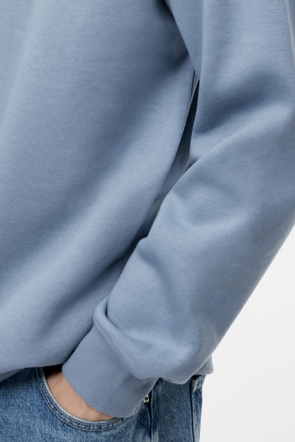 Свитшот oversize утепленный с принтом и надписями - цвет голубой - 6