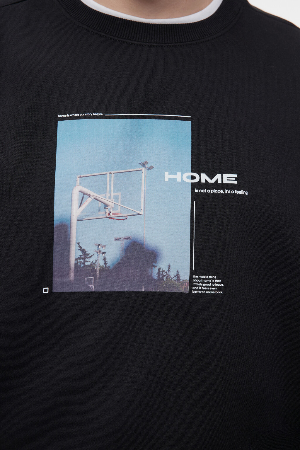 Свитшот oversize утепленный с принтом и надписями - цвет черный - 6