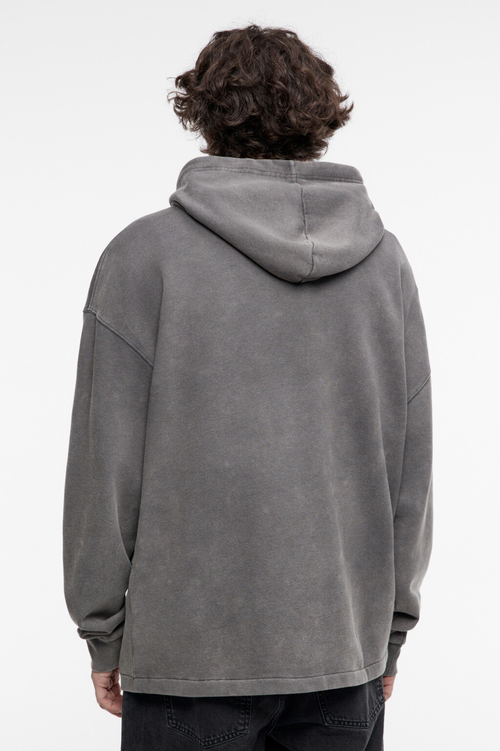 Худи oversize с начесом и состаренным эффектом - цвет серый - 5