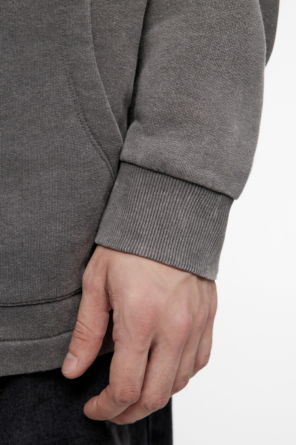 Худи oversize с начесом и состаренным эффектом - цвет серый - 7