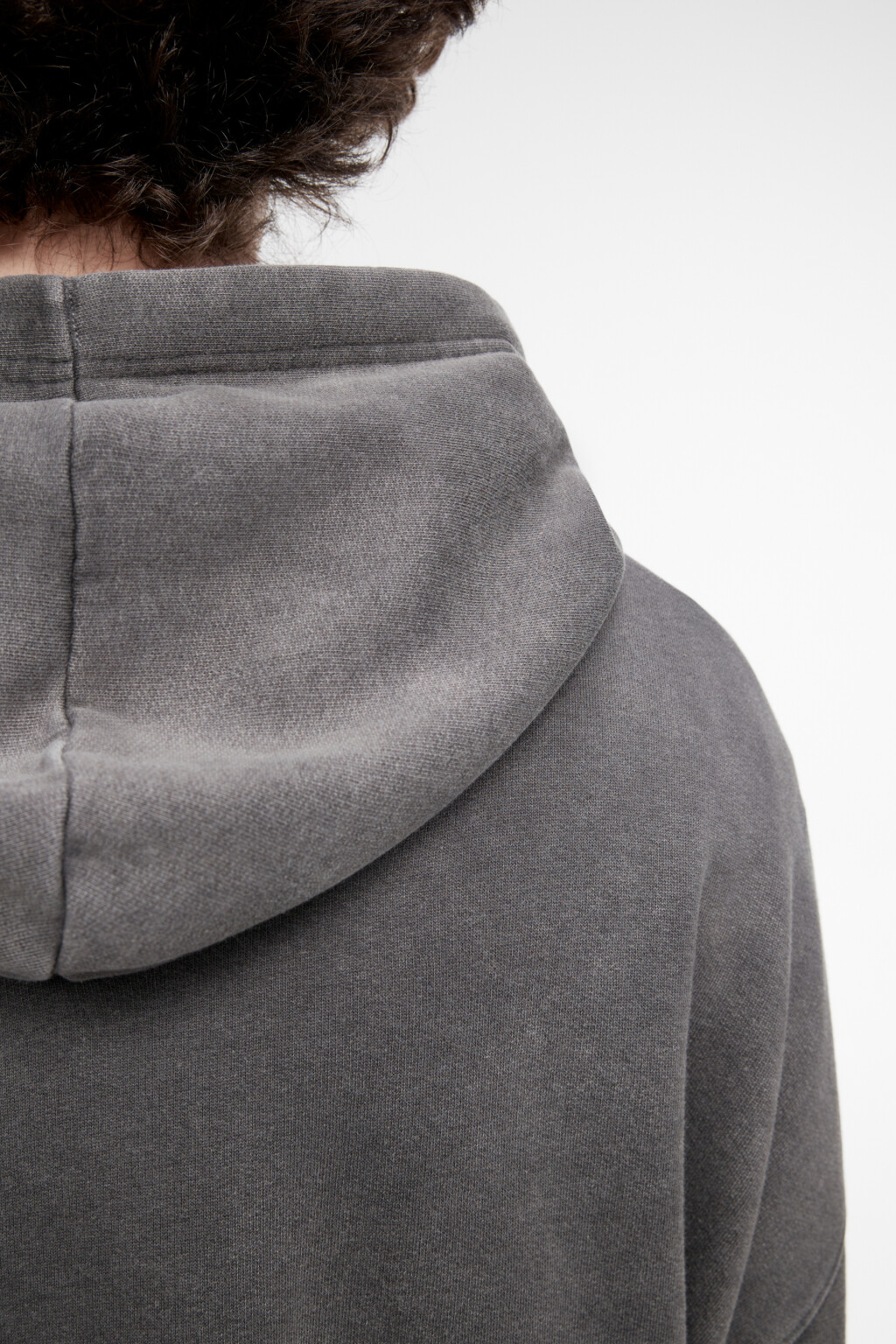 Худи oversize с начесом и состаренным эффектом - цвет серый - 8