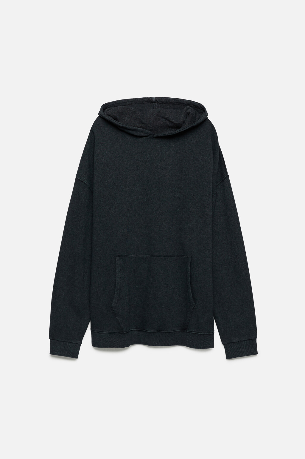 Худи oversize утепленная с состаренным эффектом - цвет черный - 9