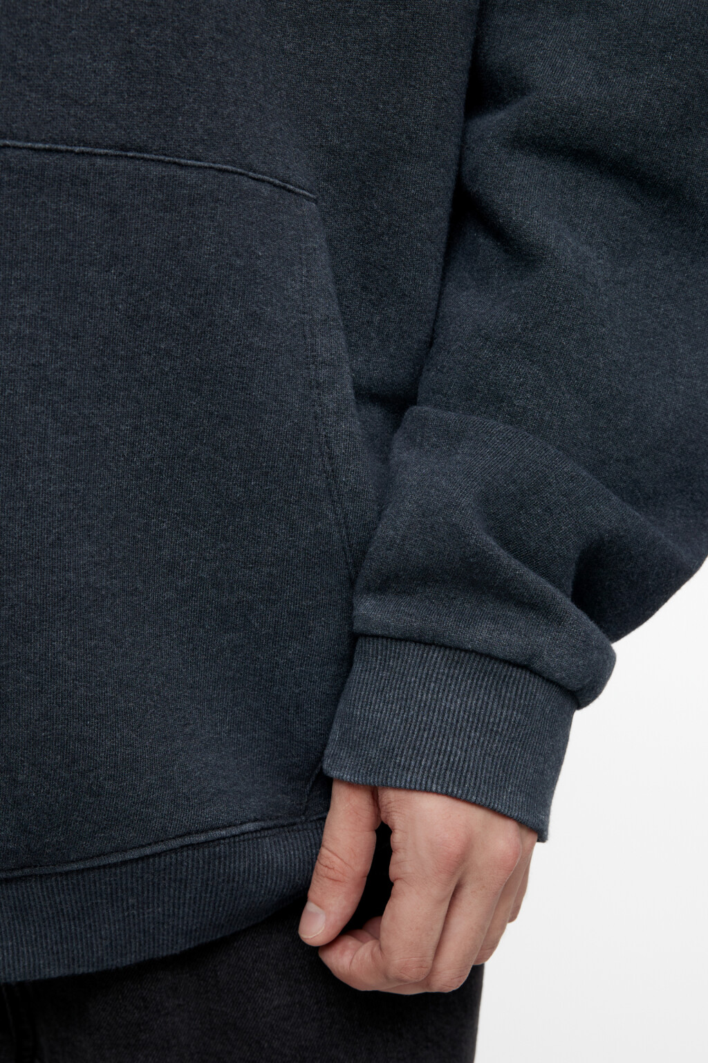 Худи oversize утепленная с состаренным эффектом - цвет черный - 7