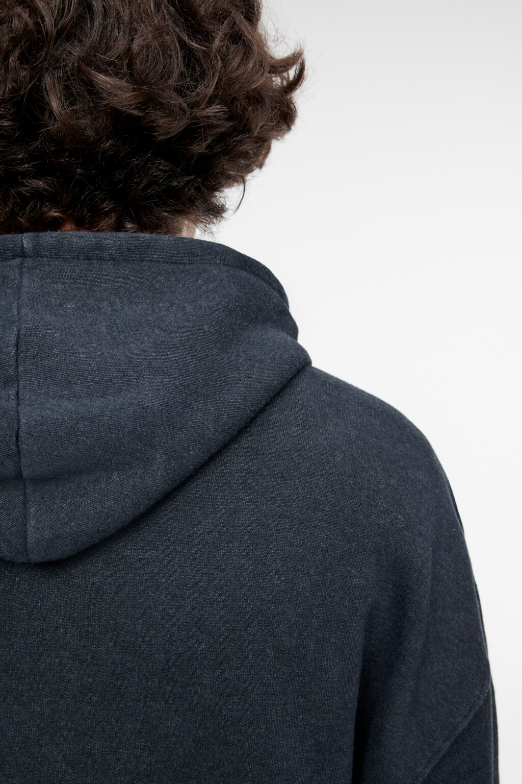 Худи oversize утепленная с состаренным эффектом - цвет черный - 8