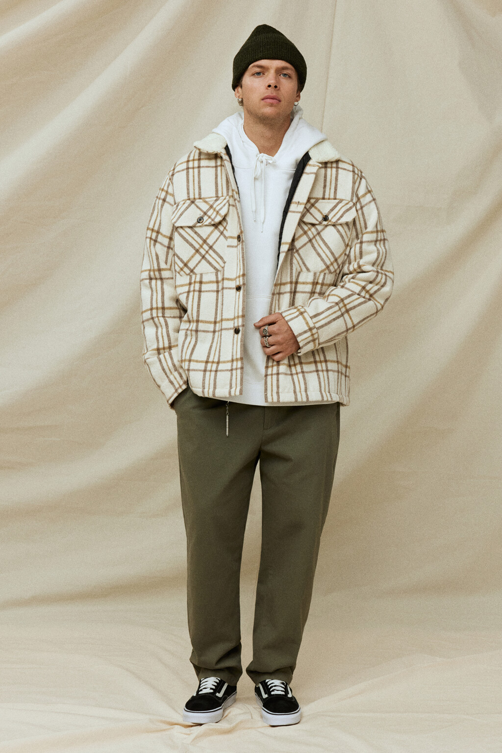 Брюки-чинос хлопковые зауженные со средней посадкой - цвет зеленый - 8