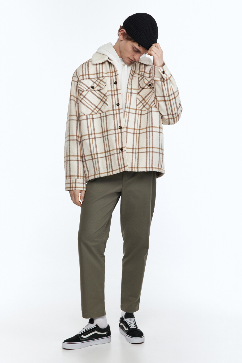 Брюки-чинос хлопковые зауженные со средней посадкой - цвет зеленый - 5