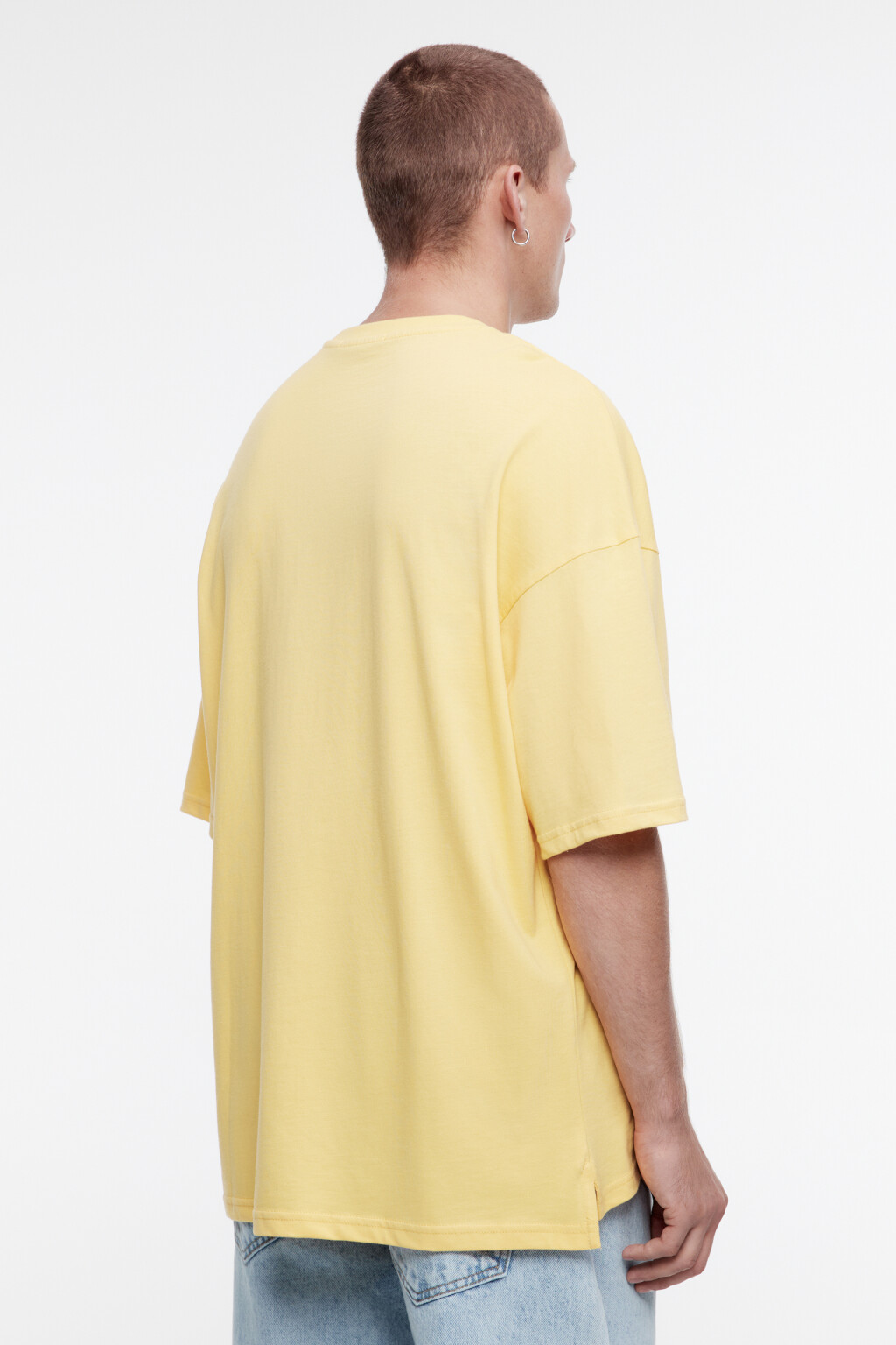 Футболка oversize хлопковая с забавным принтом - цвет желтый - 5