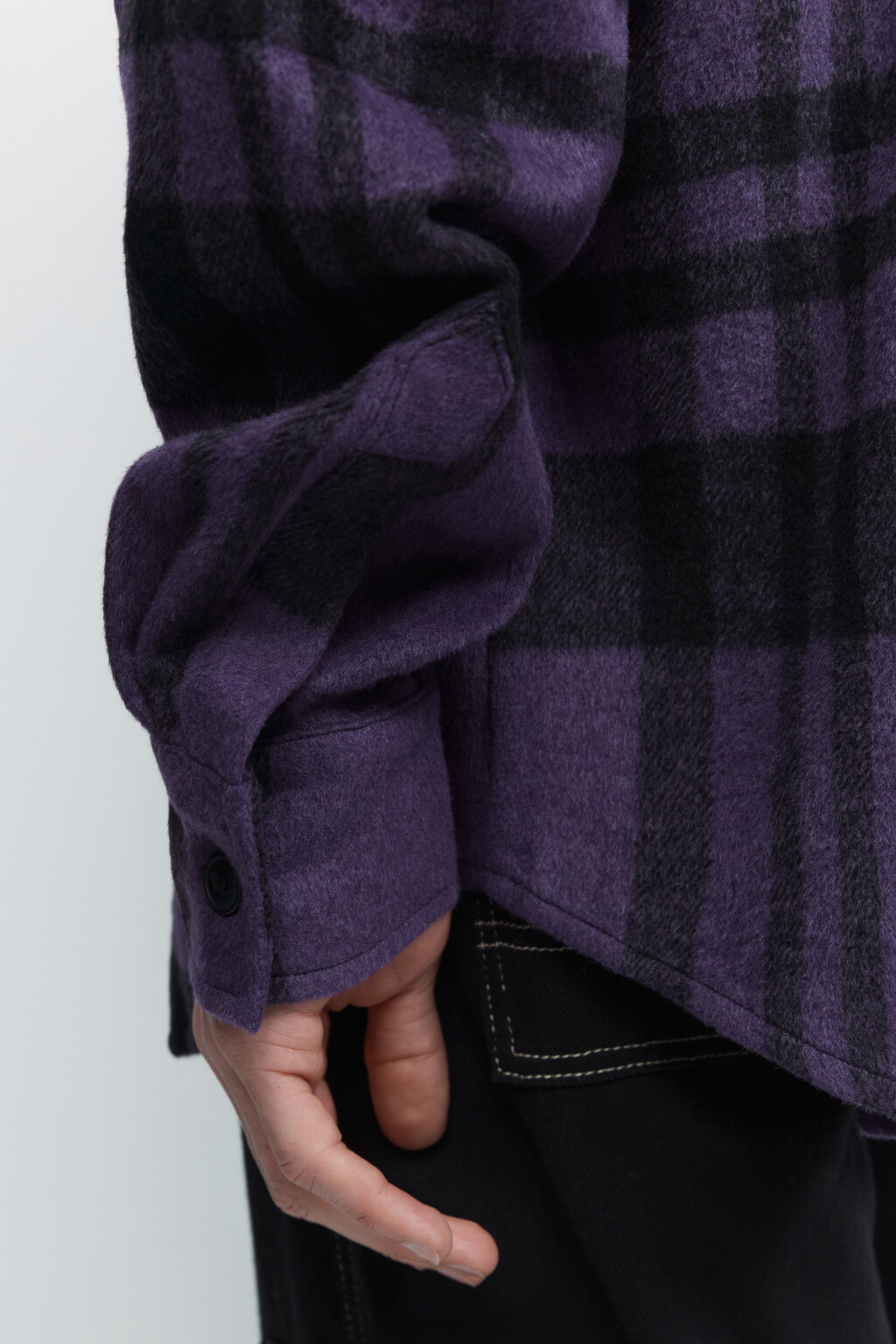 Рубашка теплая клетчатая из ворсистой ткани - цвет фиолетовый - 6