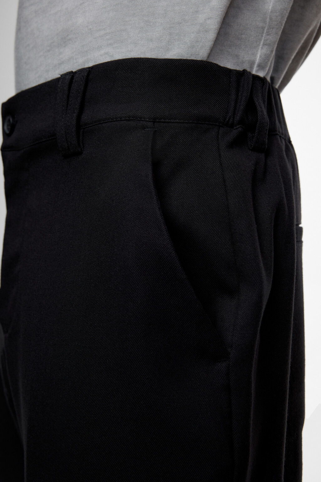 Брюки-чинос классические из костюмной ткани - цвет черный - 7