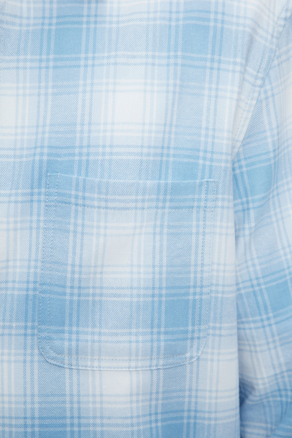 Рубашка свободная фланелевая с принтом в клетку - цвет голубой - 7