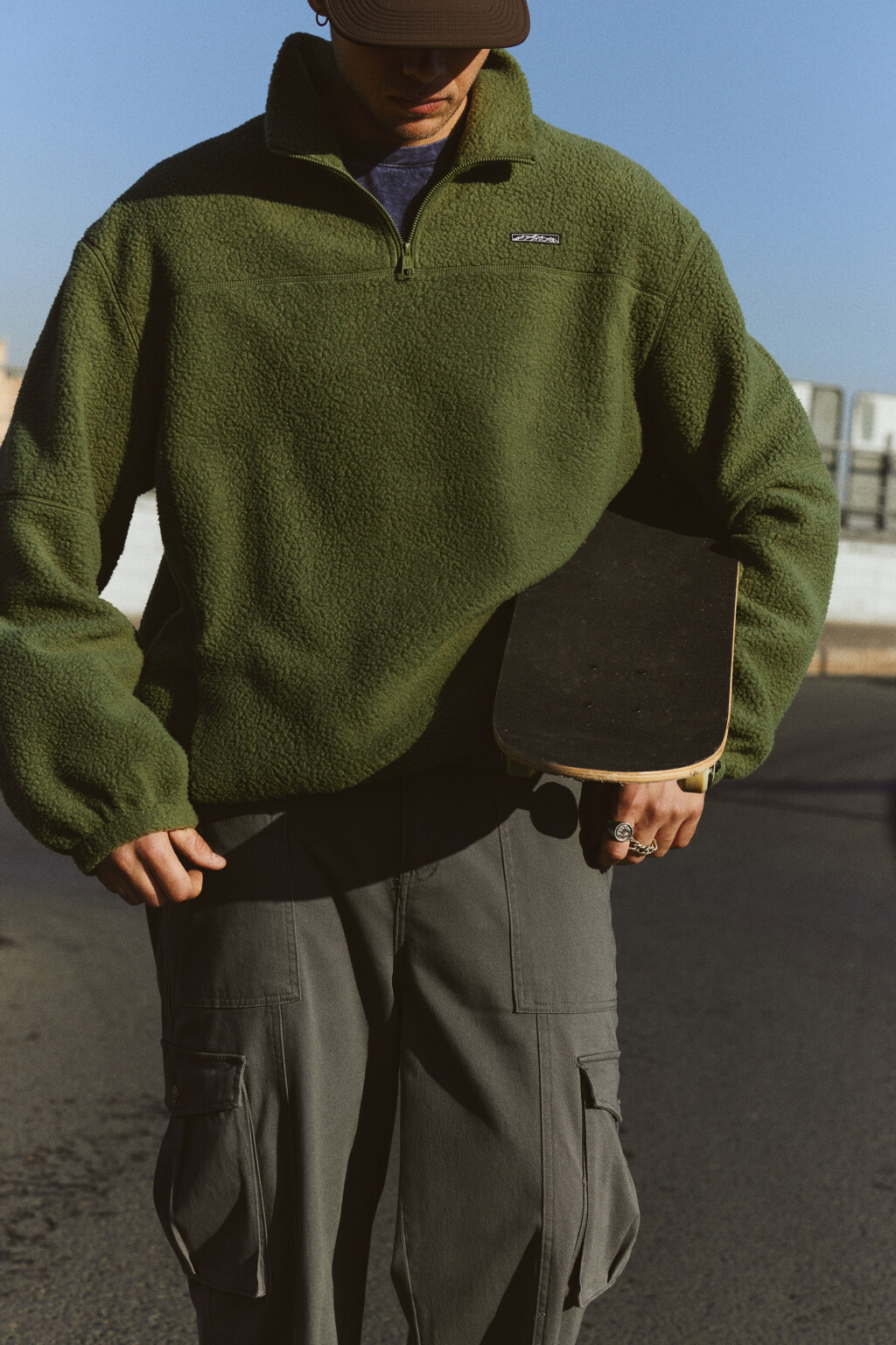 Толстовка флисовая с воротником-стойкой на молнии - цвет зеленый - 9