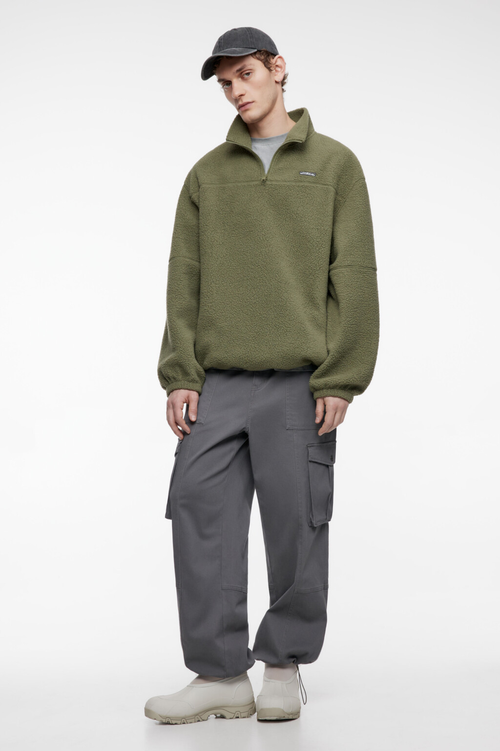 Толстовка флисовая с воротником-стойкой на молнии - цвет зеленый - 6