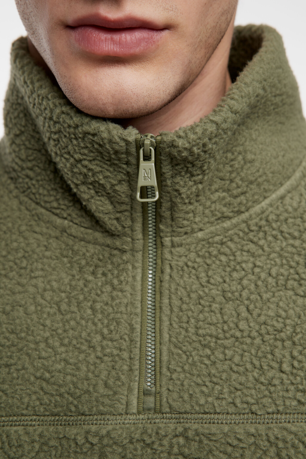 Толстовка флисовая с воротником-стойкой на молнии - цвет зеленый - 7