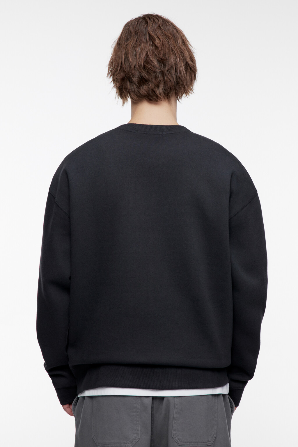 Свитшот oversize утепленный с принтом-надписью - цвет черный - 4