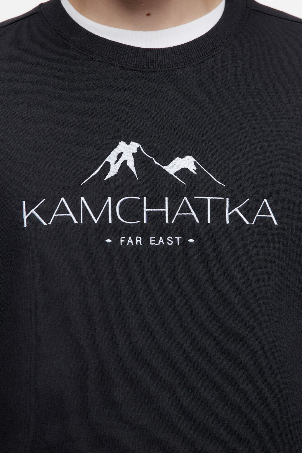 Свитшот oversize утепленный с принтом-надписью - цвет черный - 6