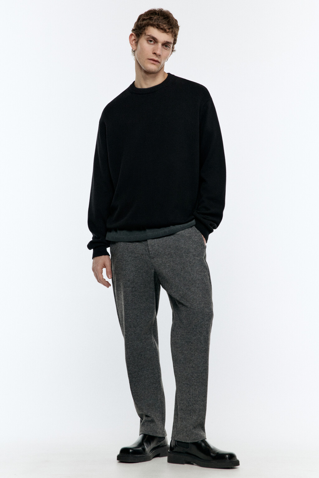 Брюки slim fit зауженные классического кроя - цвет серый - 1