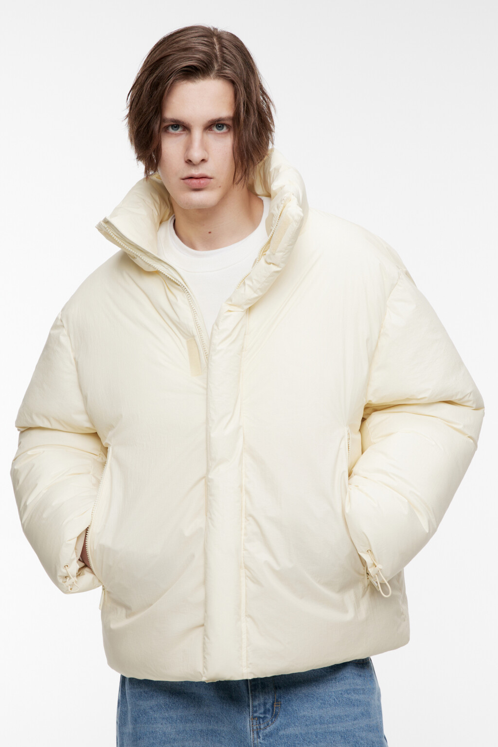 Куртка дутая с воротником-стойкой - цвет бежевый - 2