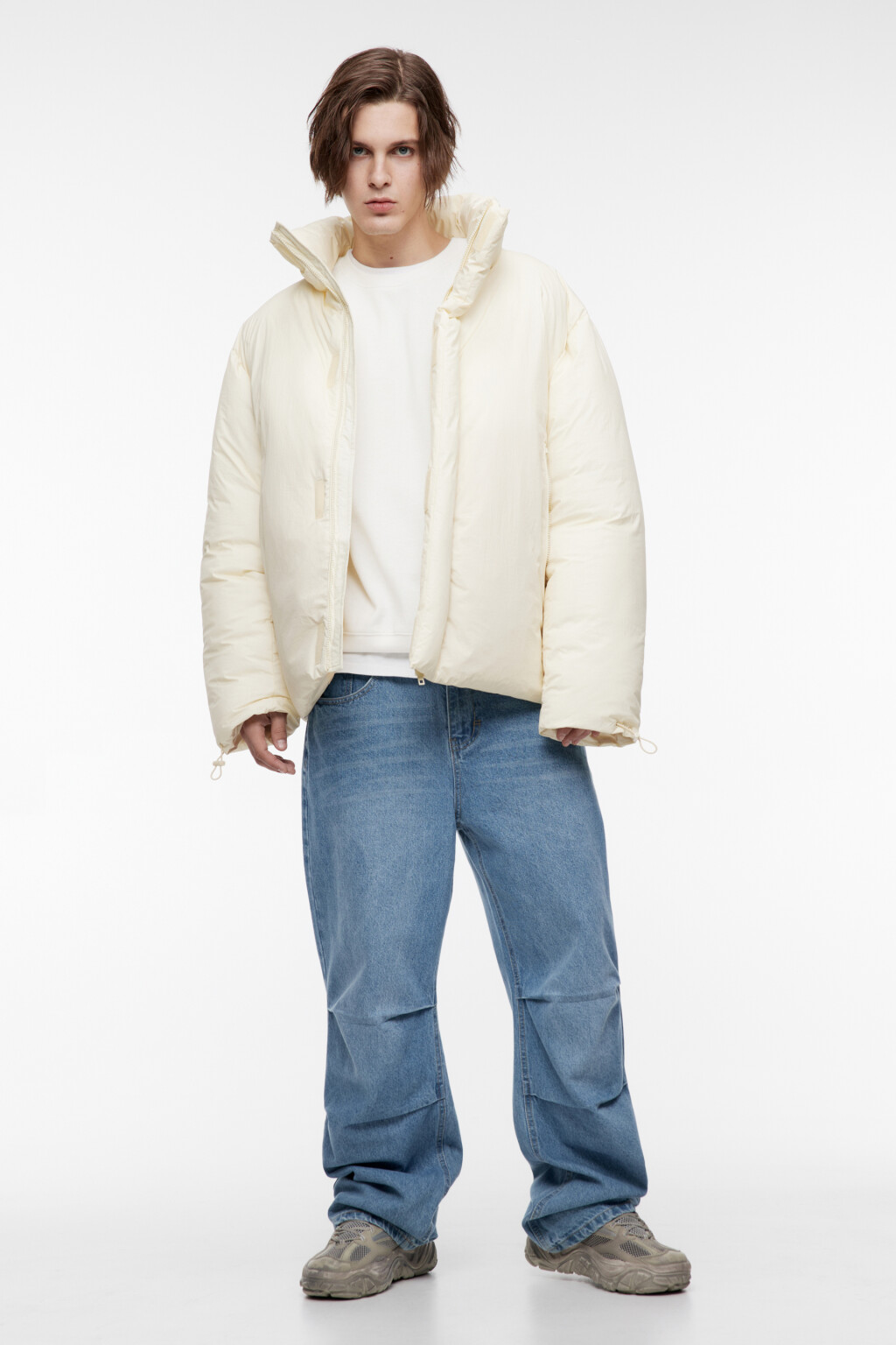 Куртка дутая с воротником-стойкой - цвет бежевый - 5