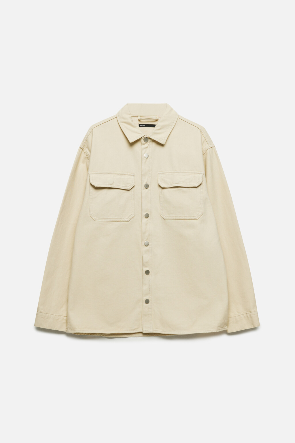 Рубашка джинсовая с нагрудными карманами - цвет бежевый - 8