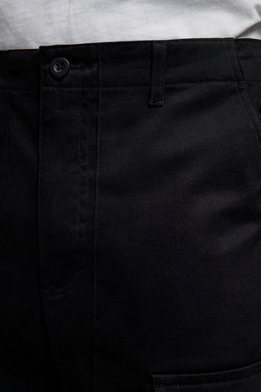 Брюки прямые хлопковые с карманами карго - цвет черный - 7