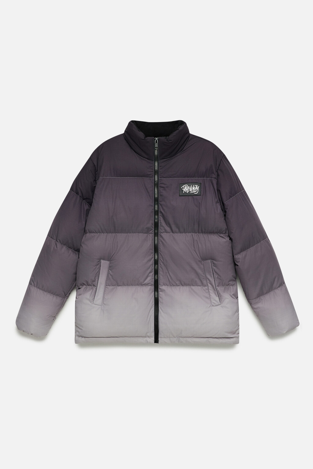 Куртка-пуховик короткая стеганая с градиентом - цвет черный - 8