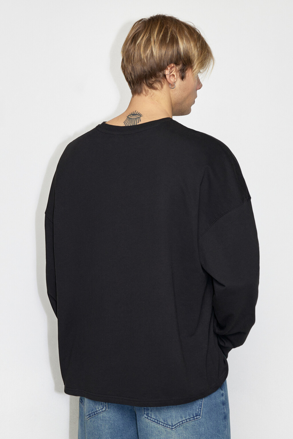 Лонгслив oversize хлопковый с космическим принтом - цвет черный - 4