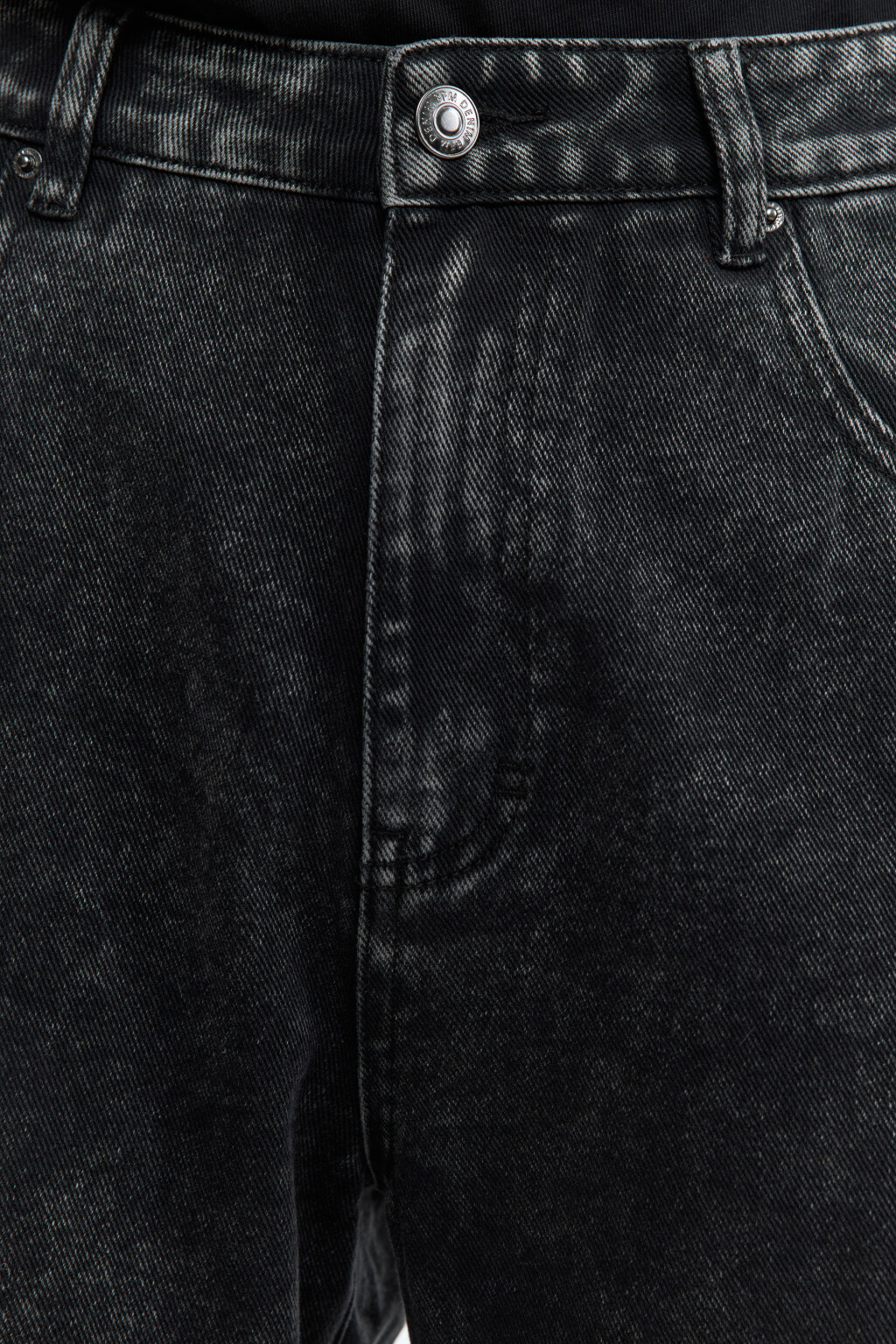 Джинсы wide широкие с вареным эффектом и разводами - цвет черный - 6