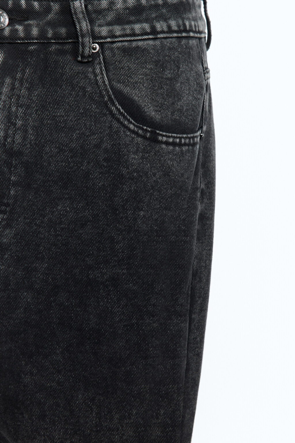 Джинсы wide широкие с вареным эффектом и разводами - цвет черный - 7