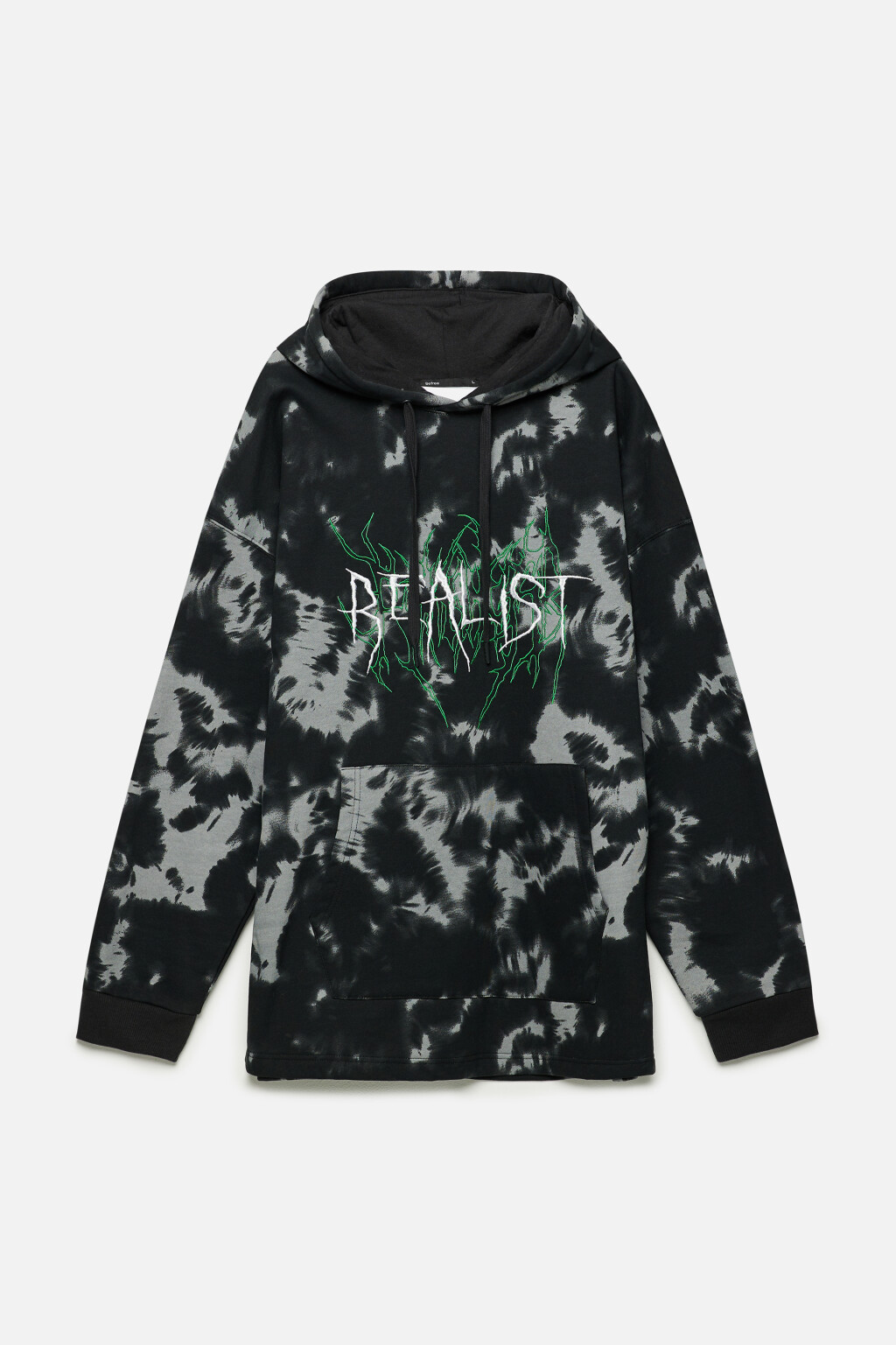 Худи oversize с вареным эффектом и принтом - цвет черный - 9