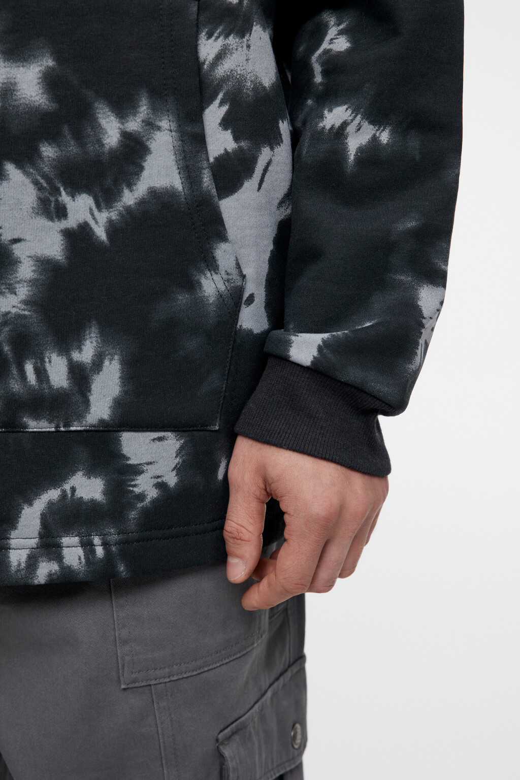 Худи oversize с вареным эффектом и принтом - цвет черный - 7