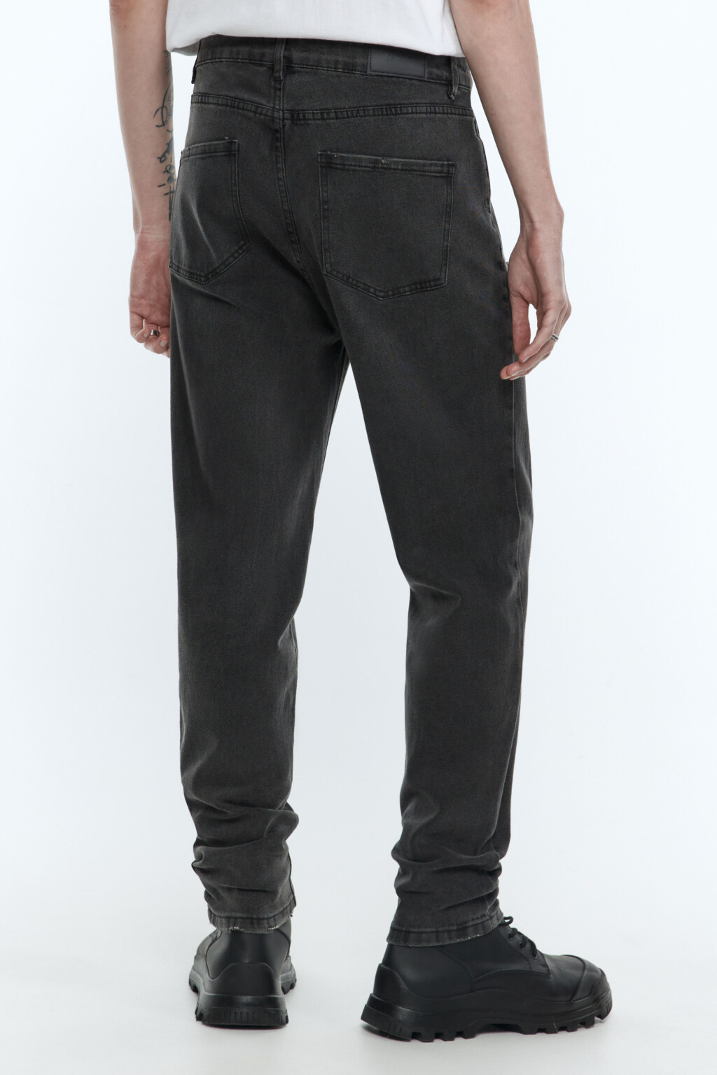 Джинсы скинни облегающие с рваными коленями - цвет серый - 3