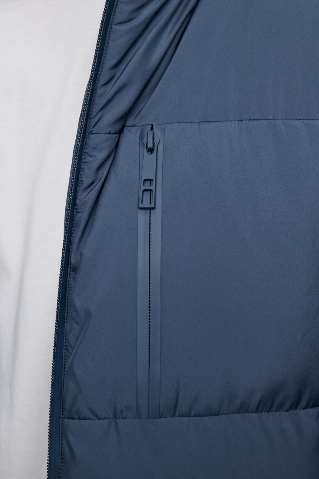 Пальто-пуховик длинное стеганое с капюшоном - цвет синий - 6