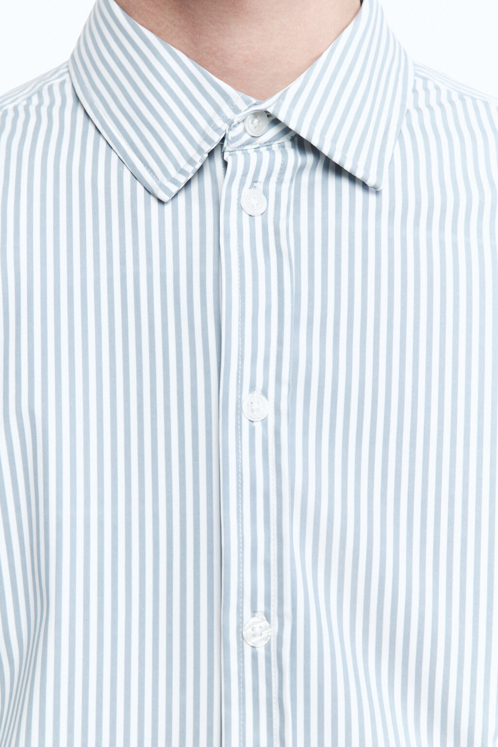 Рубашка классическая с принтом в полоску - цвет голубой - 6