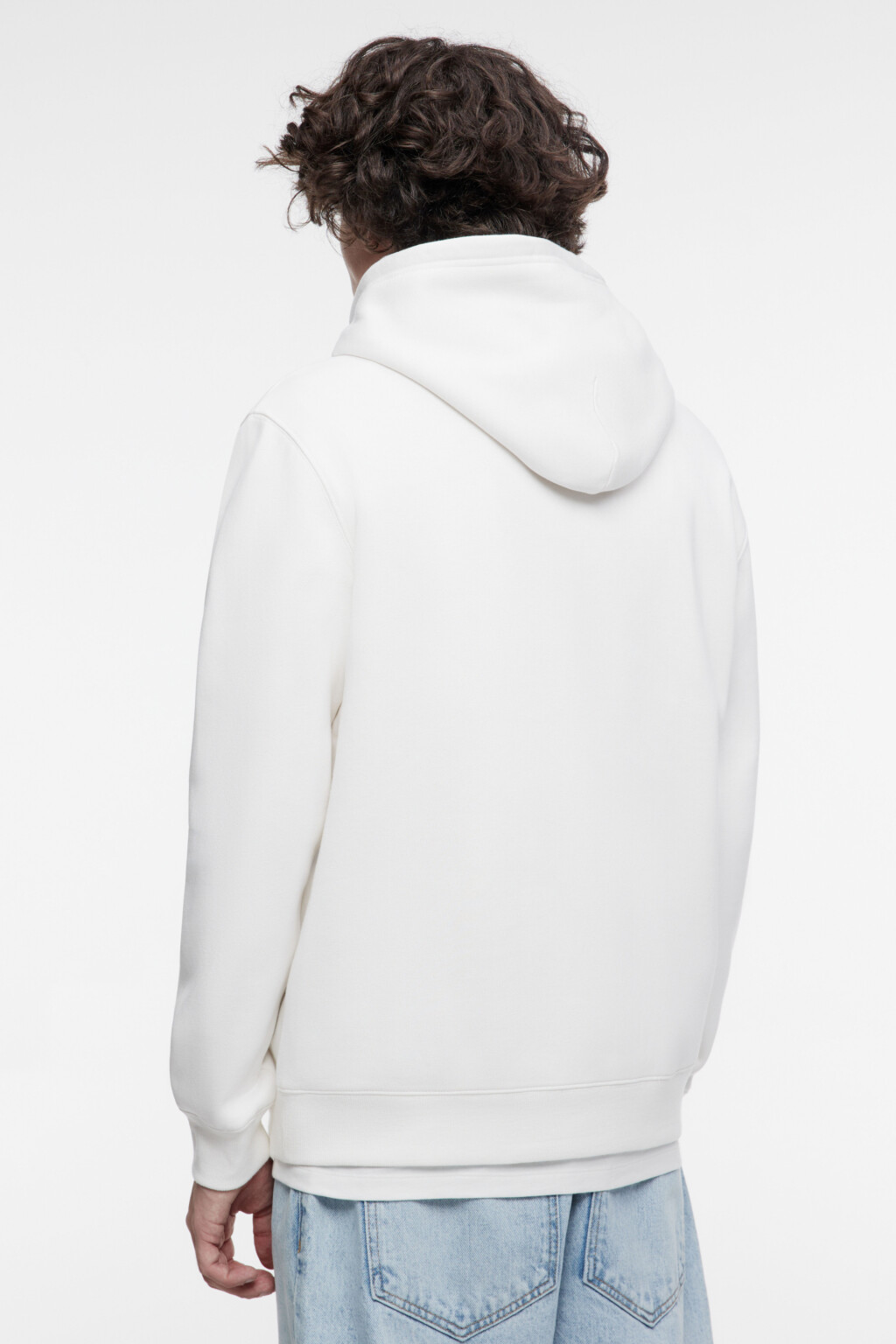 Худи oversize хлопковая с флисовым утеплением - цвет белый - 5