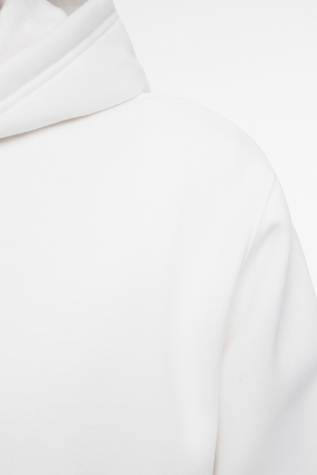 Худи oversize хлопковая с флисовым утеплением - цвет белый - 6