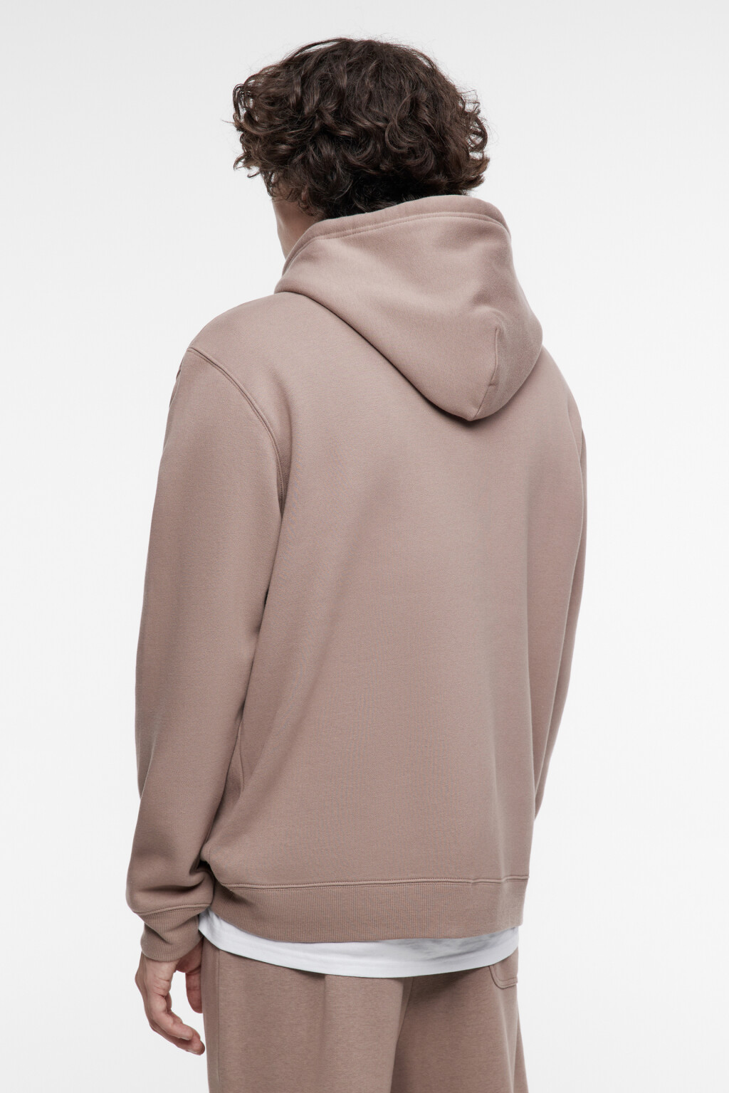 Худи oversize хлопковая с флисовым утеплением - цвет коричневый - 5