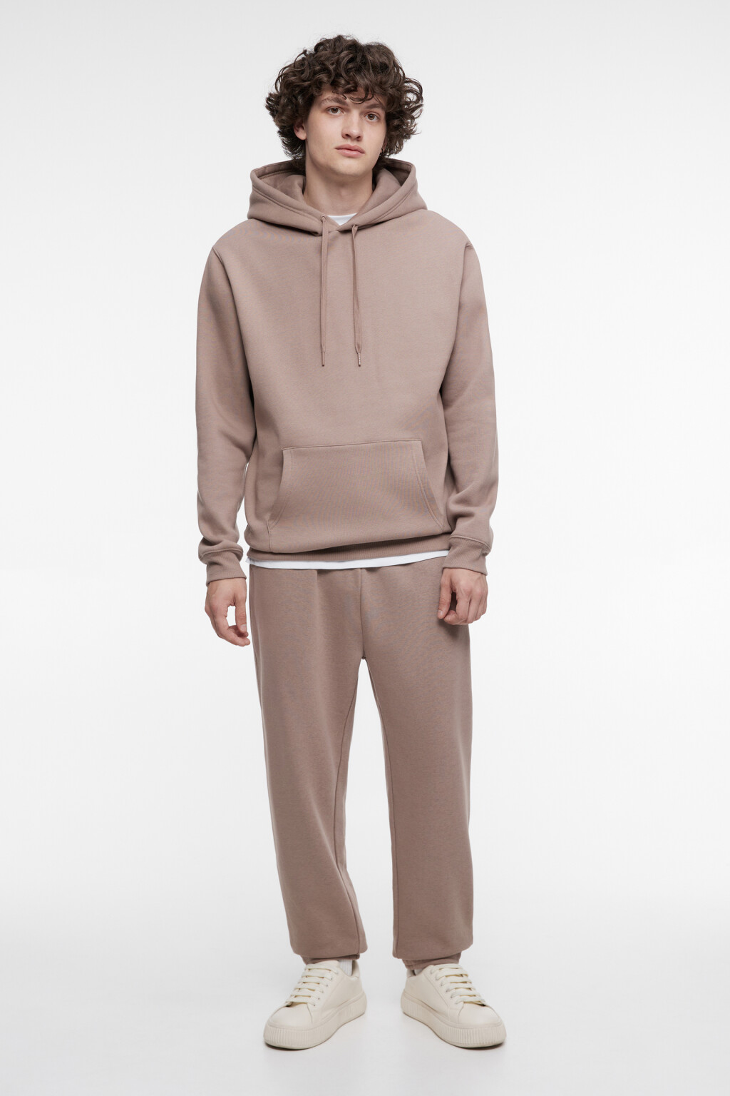 Худи oversize хлопковая с флисовым утеплением - цвет коричневый - 6