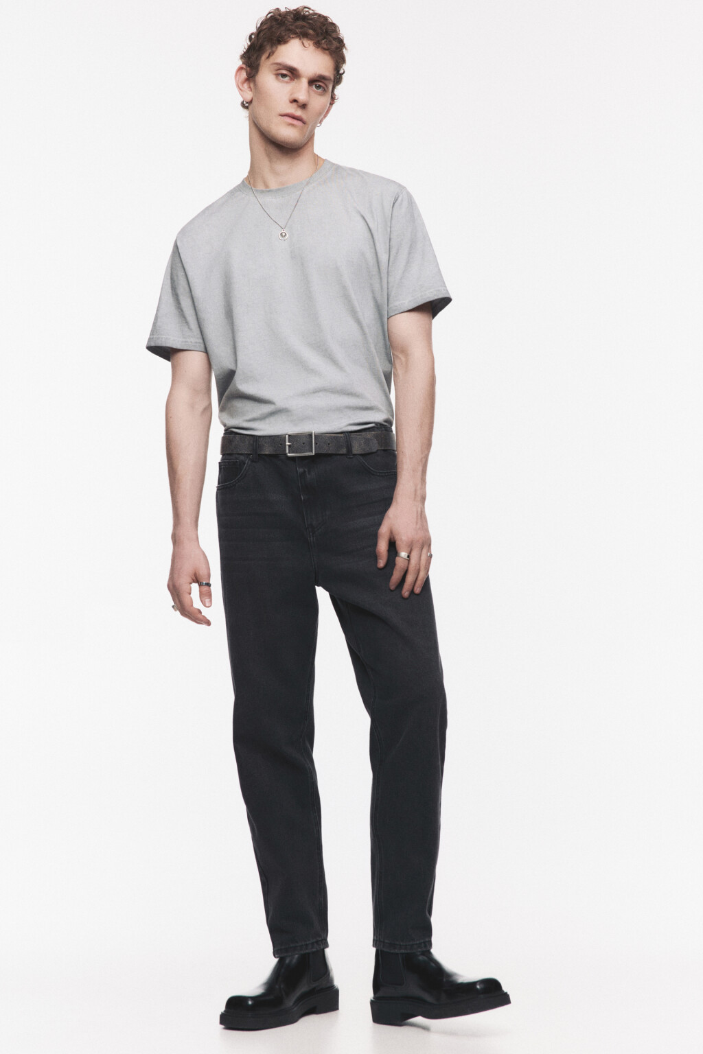 Джинсы tapered прямые с вареным эффектом - цвет серый - 4