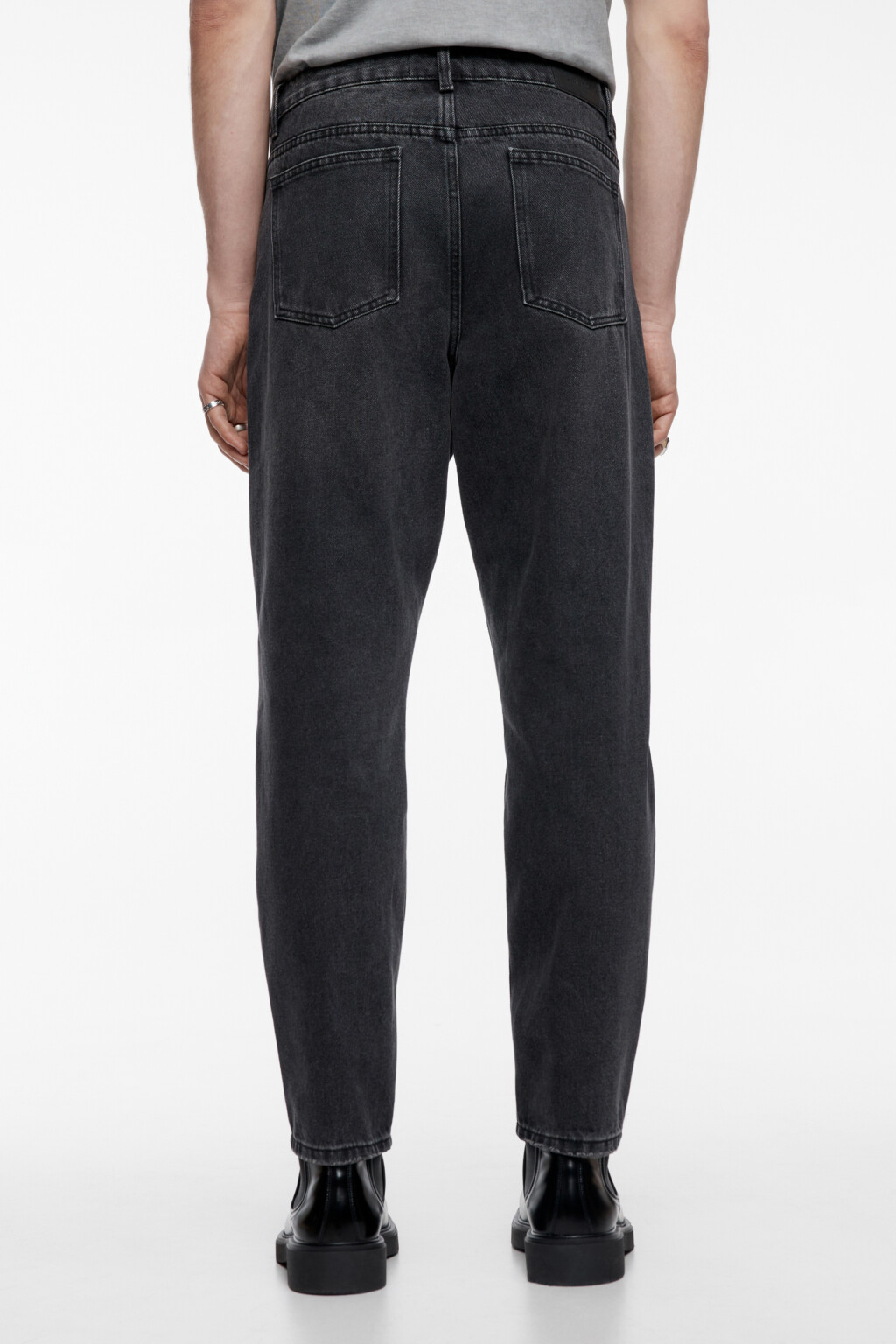 Джинсы tapered прямые с вареным эффектом - цвет серый - 3