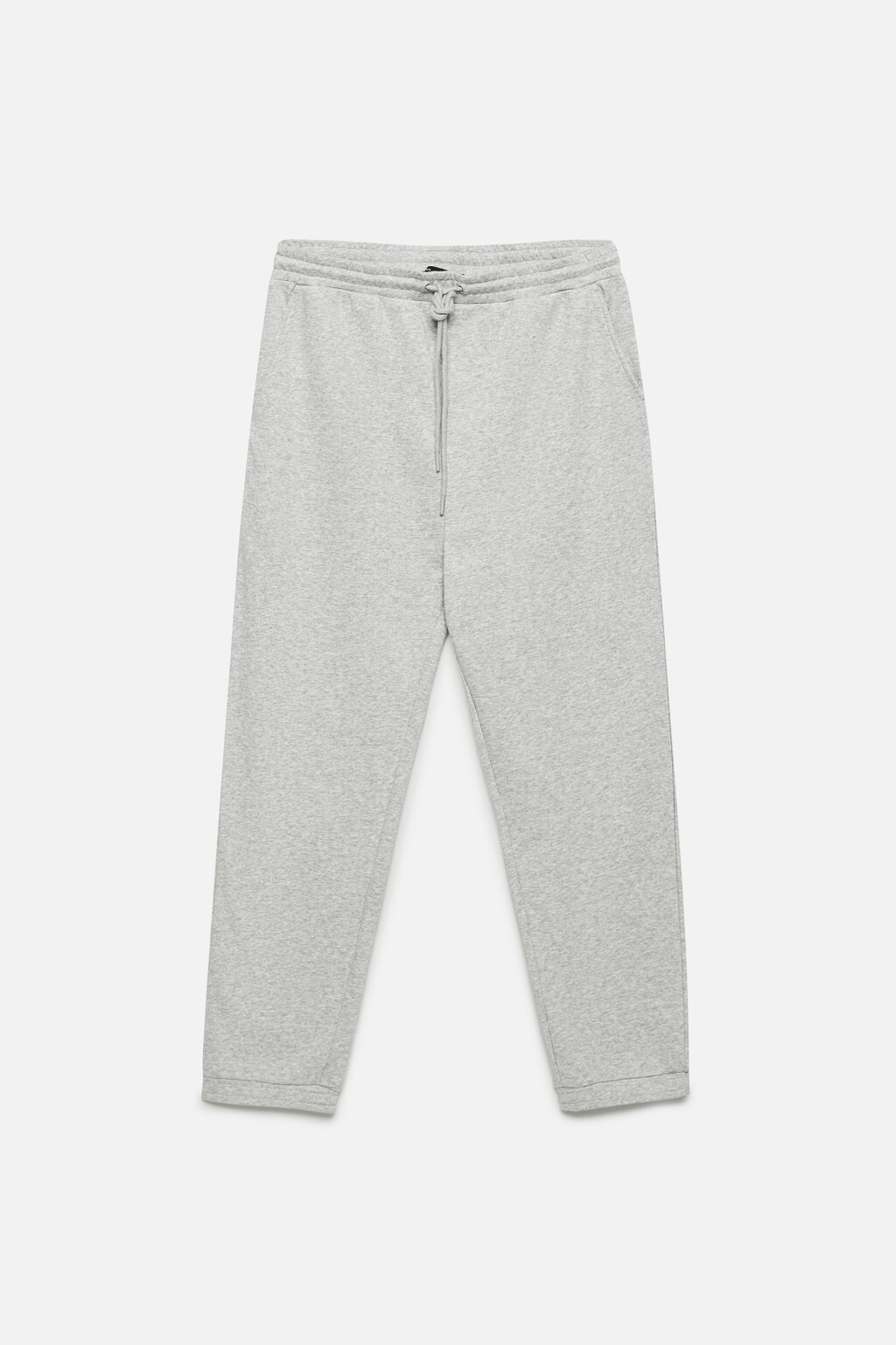 Брюки-джоггеры трикотажные с флисовым утеплением - цвет серый - 7